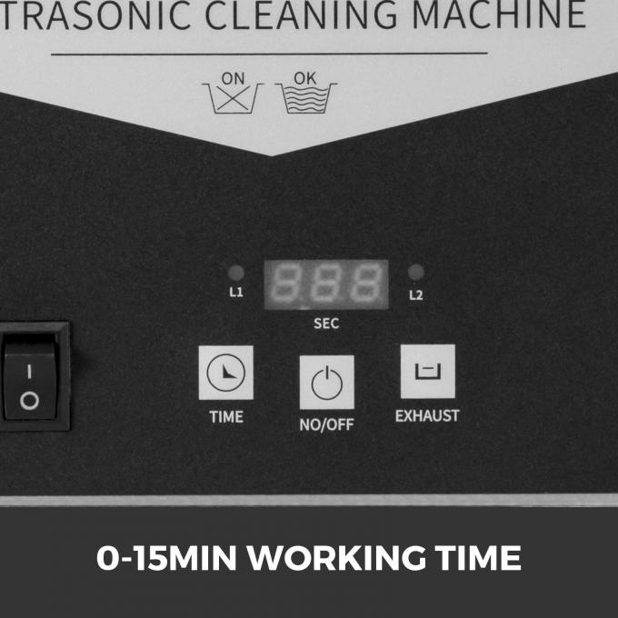 0.8L Ultraschallreinigungsmaschine 304 Edelstahl Digital mit Timer 2